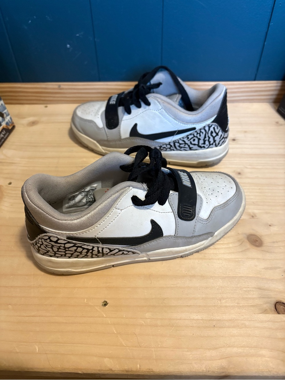 Nike Air Jordan Kids Low-Top Sneakers in White, Gray, and Black